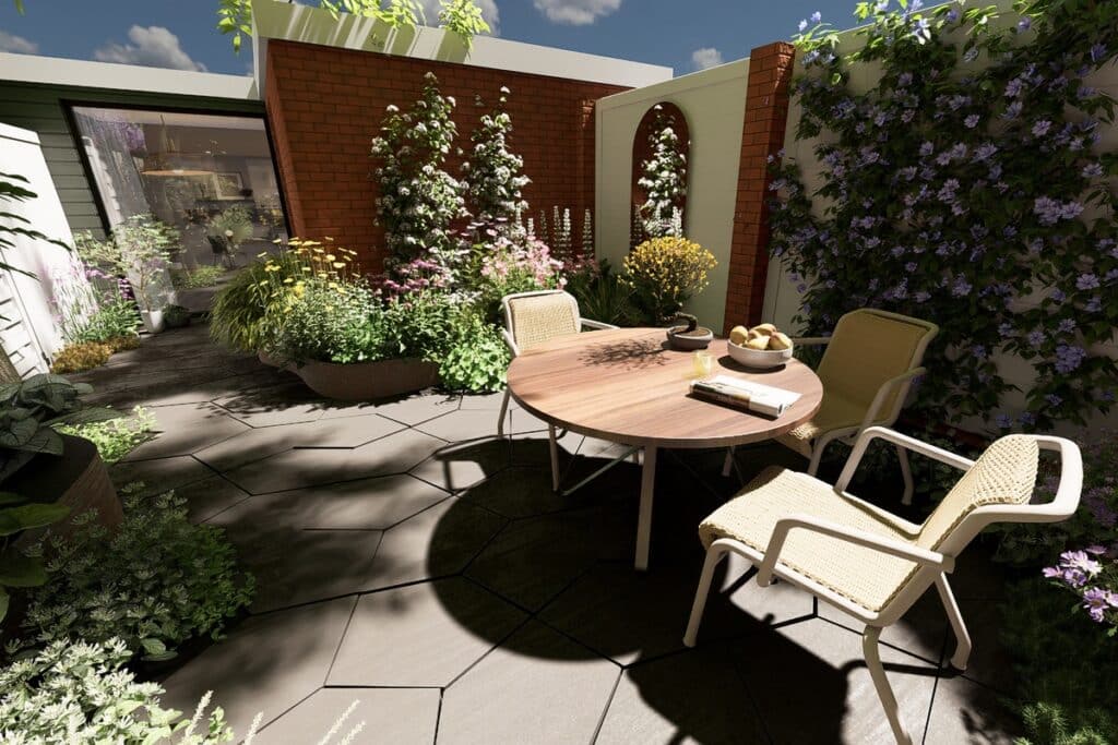 stadstuin met natuurlijke beplanting